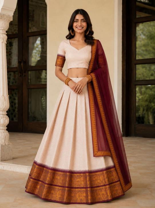 Cream Lehenga choli wholesale dealers